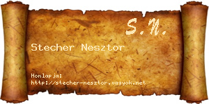 Stecher Nesztor névjegykártya
